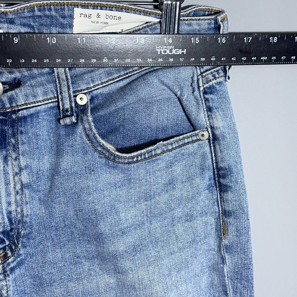 rag & bone Dre Low-Rise Slim Boyfriend Jeans Womens Size 28 Raw Step Hem Blue - Picture 3 of 8